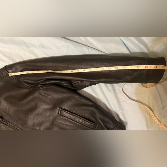 Dockers Men's Leather Bomber Jacket Large - Picture 8 of 12